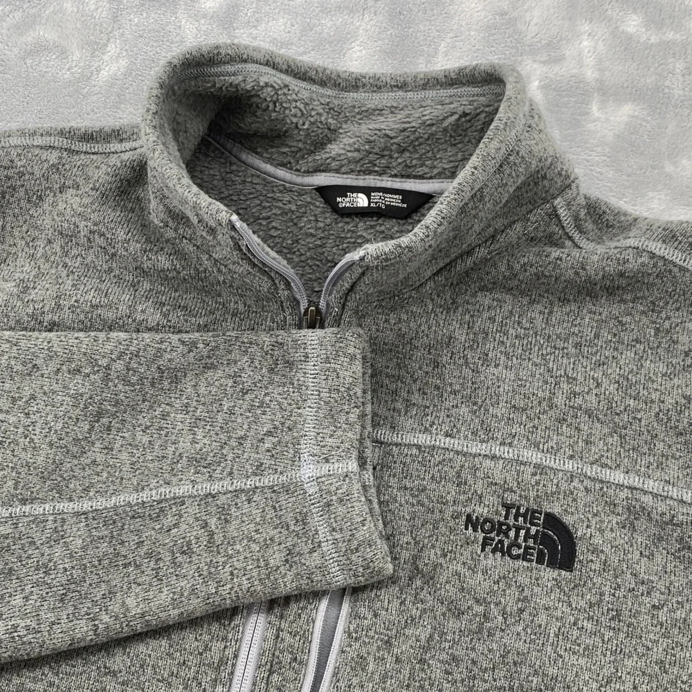 The North Face Men XL Grey Gordon Lyons Full Zip Fleece Sweater Jacket NF0A3LH7